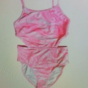 Pink Tie-Dye Kids One Piece Swimsuit